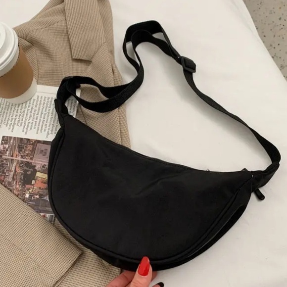 Crossbody Bag Hobo Sling Crescent Bag for Women Black Travel Bag - Picture 3 of 8